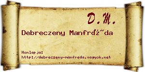 Debreczeny Manfréda névjegykártya